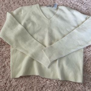 Cream v neck sweater